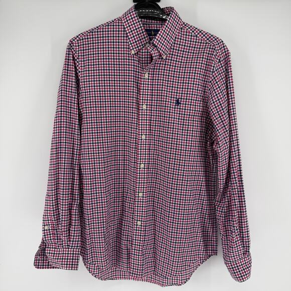 Ralph Lauren Other - Ralph Lauren Shirt Pink White Blue Gingham Check Plaid Non Iron Mens Size Medium
